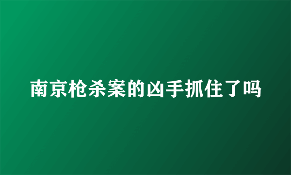 南京枪杀案的凶手抓住了吗