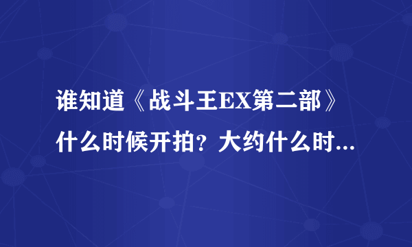 谁知道《战斗王EX第二部》什么时候开拍？大约什么时候拍完？