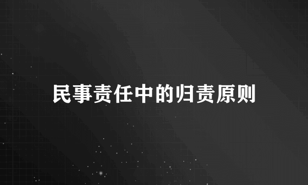 民事责任中的归责原则