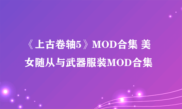 《上古卷轴5》MOD合集 美女随从与武器服装MOD合集