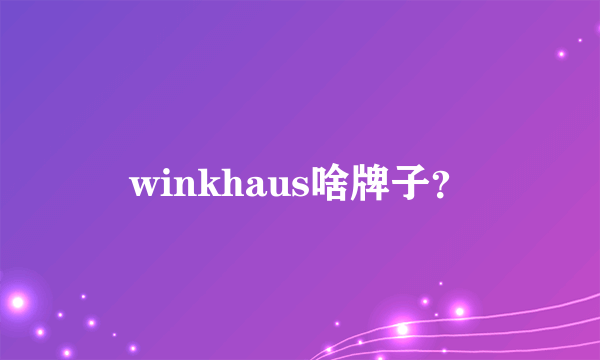 winkhaus啥牌子？