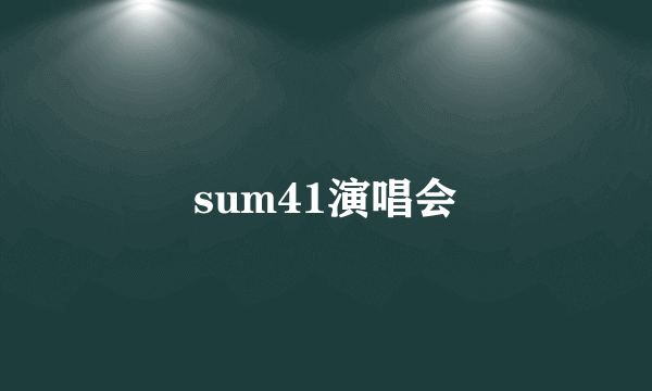 sum41演唱会