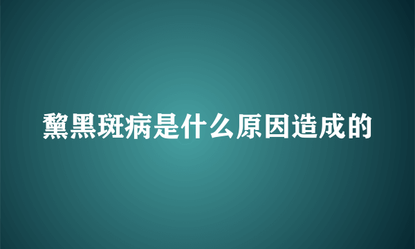 黧黑斑病是什么原因造成的