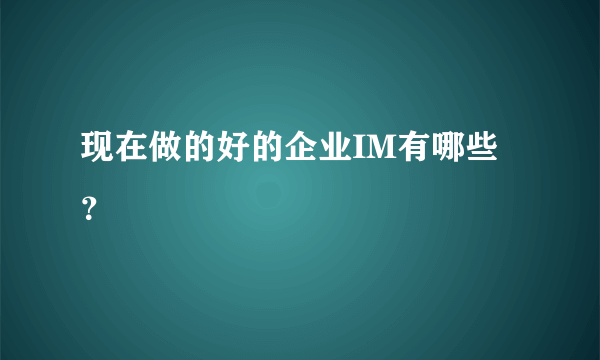 现在做的好的企业IM有哪些？