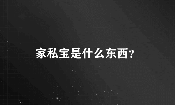 家私宝是什么东西？