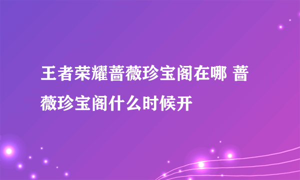 王者荣耀蔷薇珍宝阁在哪 蔷薇珍宝阁什么时候开