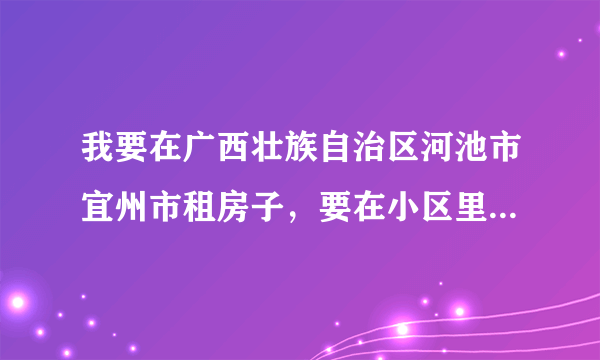 我要在广西壮族自治区河池市宜州市租房子，要在小区里面的，要在网上怎么找啊？有没有专门租房子的网站啊