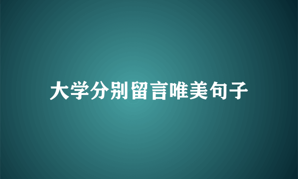 大学分别留言唯美句子