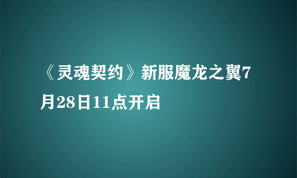 《灵魂契约》新服魔龙之翼7月28日11点开启