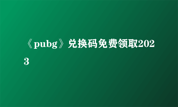 《pubg》兑换码免费领取2023