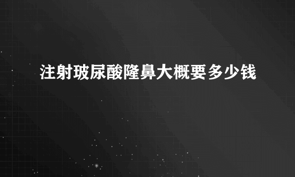 注射玻尿酸隆鼻大概要多少钱