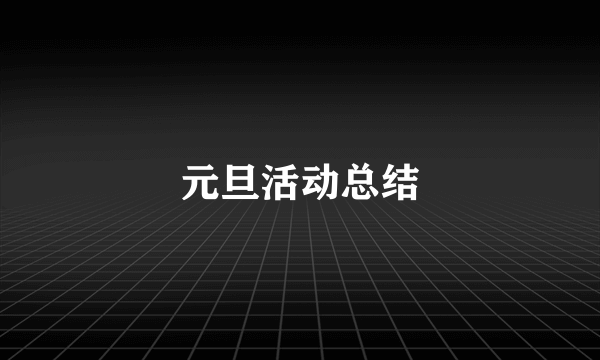 元旦活动总结