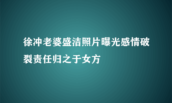 徐冲老婆盛洁照片曝光感情破裂责任归之于女方