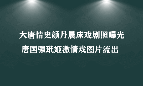 大唐情史颜丹晨床戏剧照曝光 唐国强玳姬激情戏图片流出