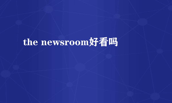 the newsroom好看吗