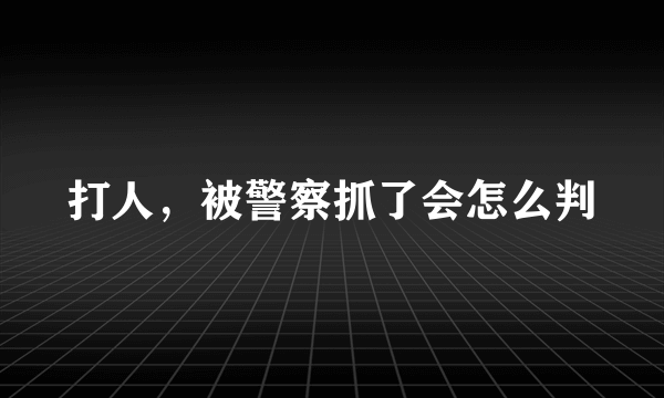 打人，被警察抓了会怎么判