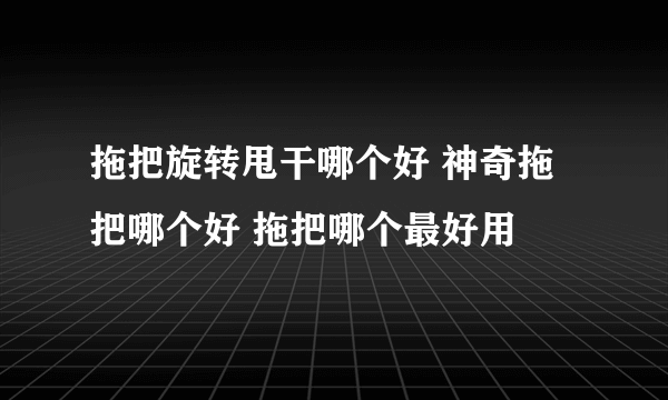 拖把旋转甩干哪个好 神奇拖把哪个好 拖把哪个最好用