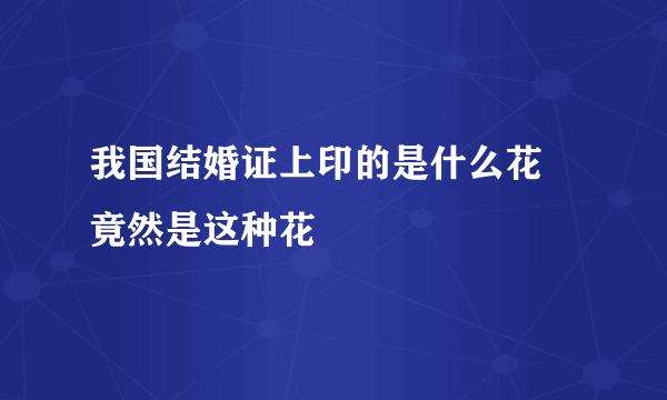 我国结婚证上印的是什么花 竟然是这种花