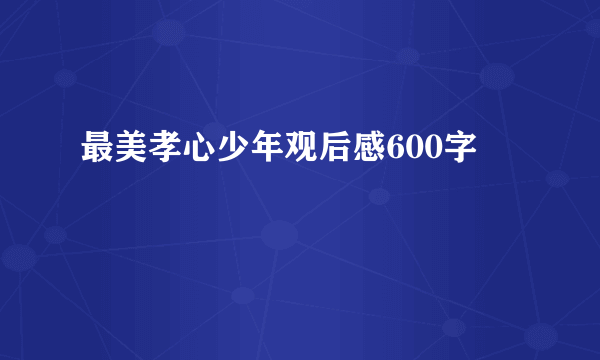 最美孝心少年观后感600字