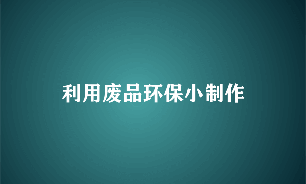 利用废品环保小制作