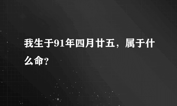 我生于91年四月廿五，属于什么命？