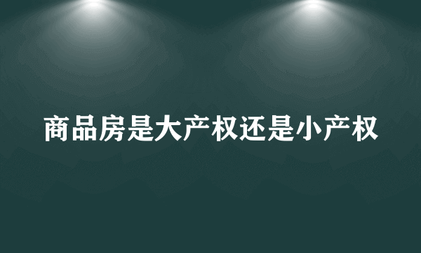 商品房是大产权还是小产权