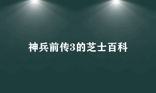 神兵前传3的芝士百科