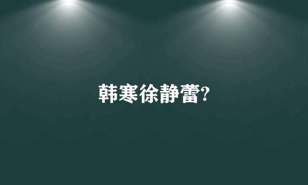 韩寒徐静蕾?