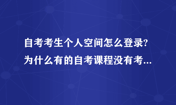 自考考生个人空间怎么登录?为什么有的自考课程没有考试大纲? 个人考生空间登录入口？