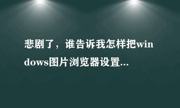 悲剧了，谁告诉我怎样把windows图片浏览器设置为默认浏览器？