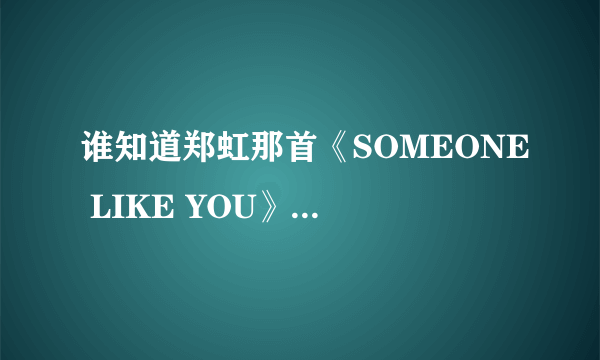 谁知道郑虹那首《SOMEONE LIKE YOU》的歌词！要她现场唱的歌词哦