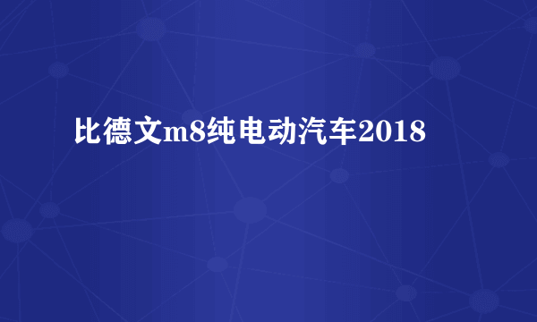 比德文m8纯电动汽车2018