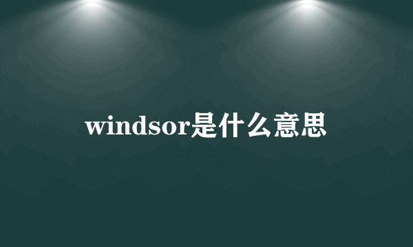 windsor是什么意思