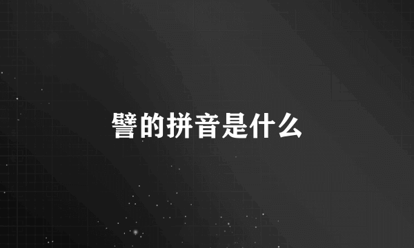 譬的拼音是什么