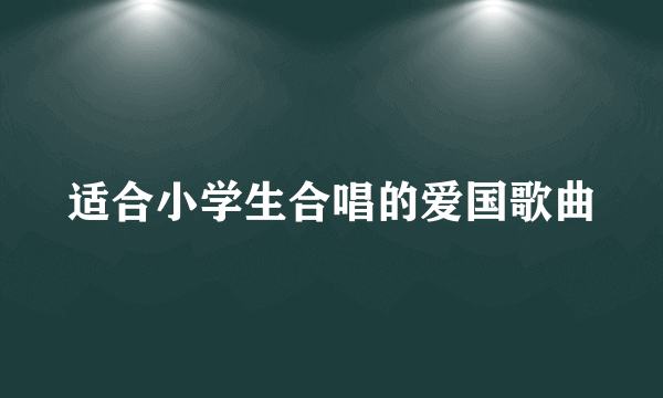 适合小学生合唱的爱国歌曲