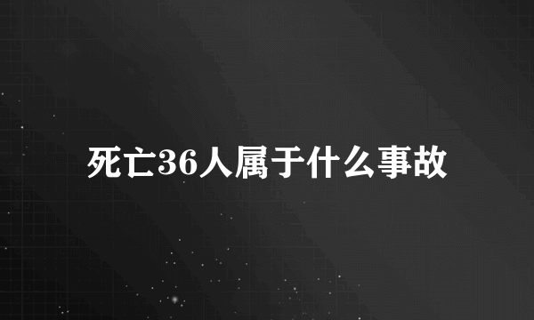 死亡36人属于什么事故