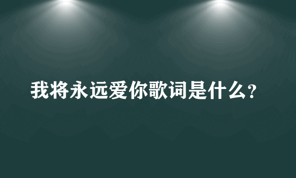 我将永远爱你歌词是什么？