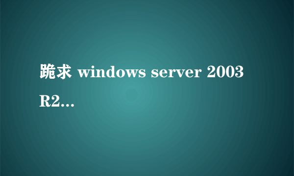 跪求 windows server 2003 R2 标准版序列号