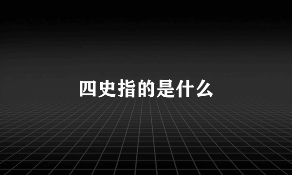 四史指的是什么