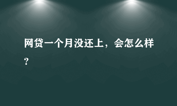 网贷一个月没还上，会怎么样？