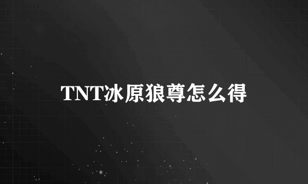 TNT冰原狼尊怎么得