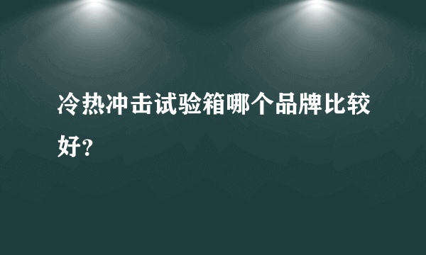 冷热冲击试验箱哪个品牌比较好？