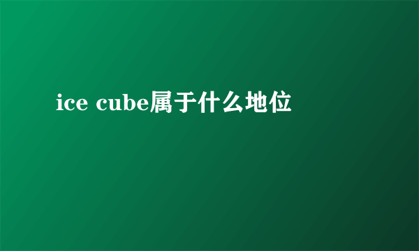 ice cube属于什么地位