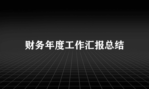 财务年度工作汇报总结