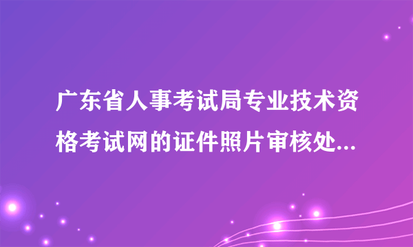 广东省人事考试局专业技术资格考试网的证件照片审核处理工具软件在哪?哪位大哥大姐帮个忙，小弟在此谢过？