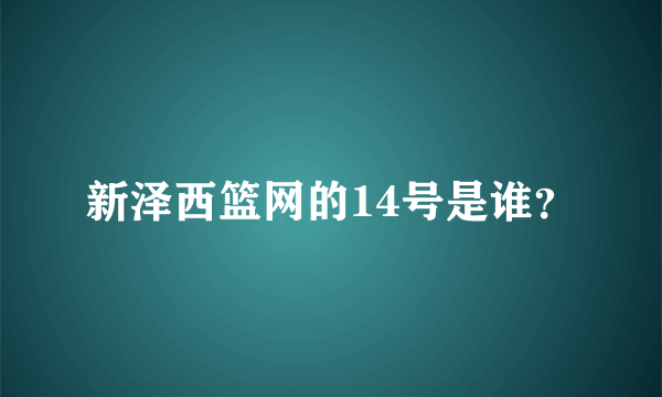 新泽西篮网的14号是谁？