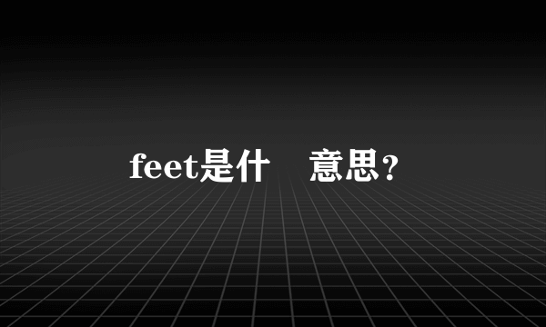 feet是什麼意思？