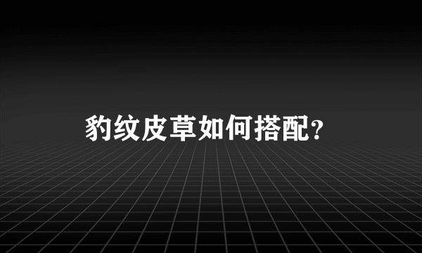 豹纹皮草如何搭配？