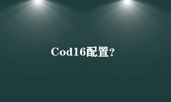 Cod16配置？