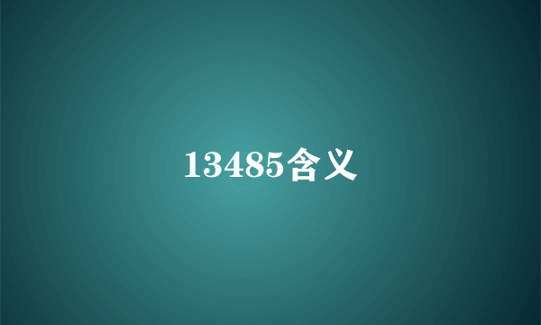 13485含义